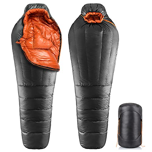 JUYEE 寝袋 冬用 ダウン シュラフ 冬 最低温度-30℃ 高級ダウン650FP マミー型 軽量 コンパクト キャンプ 車中泊 登山 防災避難 (1.4) 1枚目 画像