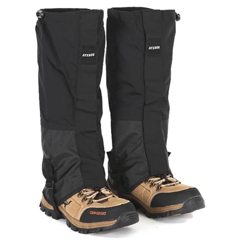 TUISKU ロングゲイター ゲイター 登山 泥よけ 砂よけ 防水 雪 ハイキング ウォーキング 釣り トレイル 脚絆 (ブラック) 1枚目 画像