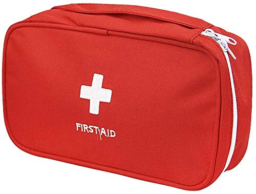 First Aid Bag - First Aid Kit Bag Empty for Home Outdoor Travel Camping Hiking, Mini Empty Medical Storage Bag Portable Pouch (Red) 画像1