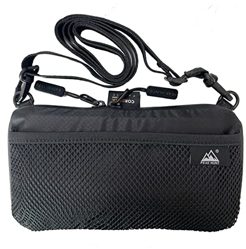 ウエストポーチ 2WAY サコッシュ 撥水 防水 超軽量 登山 トラベル ハイキング 旅行 黒 PEAKHUNT(ピークハント） 1枚目 画像