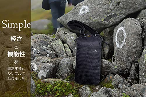 スマホショルダー ペットボトル収納 2WAY サコッシュ 撥水 防水 超軽量 登山 トラベル ハイキング 旅行 黒 PEAKHUNT(ピークハント) 最後 画像