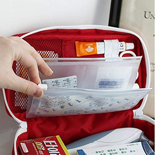 First Aid Bag - First Aid Kit Bag Empty for Home Outdoor Travel Camping Hiking, Mini Empty Medical Storage Bag Portable Pouch (Red) 最後 画像