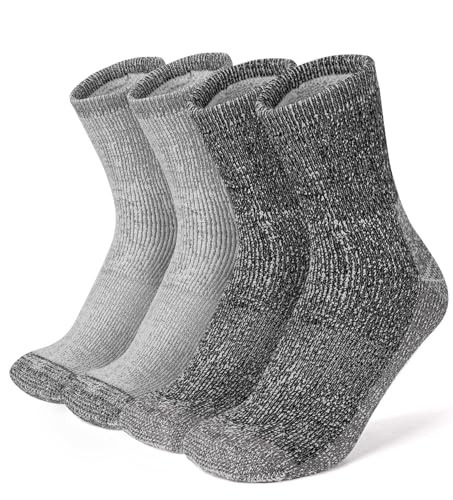 [HASOME] 靴下 メンズ ウール 厚手 冬用 【極暖・極厚手・毛玉出来にくい】 ウールソックス 登山用靴下 防寒 温かい靴下 裏起毛 吸汗 消臭 室内 アウトドア スキー キャンプ スポーツソックス 2足セット (L(23~27cm) 1枚目 画像