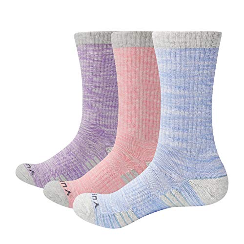 [YUEDGE] 靴下 レディース 登山 アウトドアウエア スポーツ トレッキング ハイキング ウォーキング用ソックス 高級綿 通気吸汗 抗菌防臭 3足セット 21-25cm 1枚目 画像