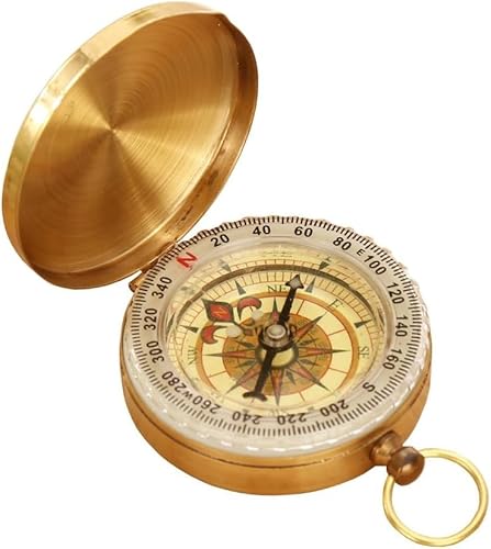 方位磁针 羅針盤 方位磁石 方向指示 コンパス 黄銅合金 キャンプ 登山 ハイキング【夜光】 画像1