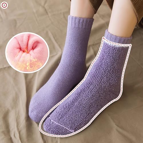 [MOSOTECH] 靴下 レディース 暖かい 冬 5足セット 厚手 防寒 厚手 あったか 吸汗消臭 耐久性 保温 登山 靴下 中間 画像