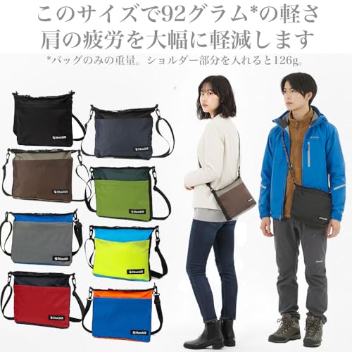 [Shoebill] サコッシュ バッグ ショルダーバッグ ナイロン 防水 登山 アウトドア 軽量 (レッドネイビー) 最後 画像