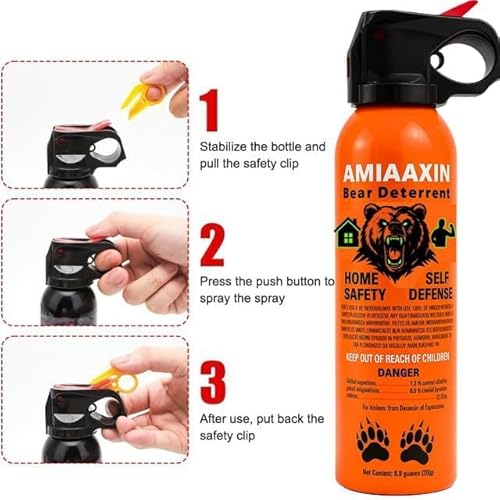大容量熊撃退スプレー熊スプレー 270ml 最大9m対応 熊撃退スプレー 屋外活動・家庭防護 携帯 アウトドア用スプレー 中間 画像
