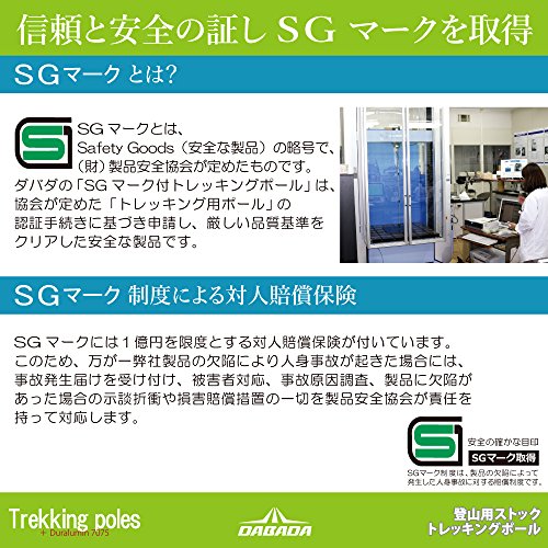 DABADA（ダバダ） SG承認品 軽量アルミ製 トレッキングポール 2本セット Amazon限定キット付 アンチショック機能付 【軽量220g コンパクト最少56.5cm】 (アルミブルー) 最後 画像