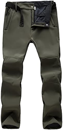 [foveitaa] 登山パンツ メンズ アウトドアパンツ トレッキングパンツ 秋冬用 厚手 防風防寒 裏起毛 アウトドアウェア 速乾 トレッキング ズボン フィッシングパンツ ストレッチ 撥水加工army green-M 最後 画像