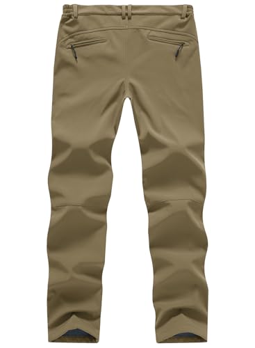[YSENTO] 登山パンツ メンズ アウトドアパンツ 防寒 防風 耐摩耗 裏起毛 トレッキングパンツ 釣り 作業服 ズボン 秋冬 62-カーキ XL 最後 画像