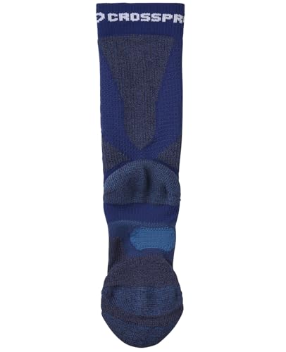 [オカモト] CROSSPRO(クロスプロ) トレッキング 靴下 アーチサポート テーピング構造 消臭 CORDURA コンバットウール 足底クッション 登山用 アウトドア ハイキング 178-100 ネイビー×ブルー 24.0 cm~26.0 cm 1足組 最後 画像
