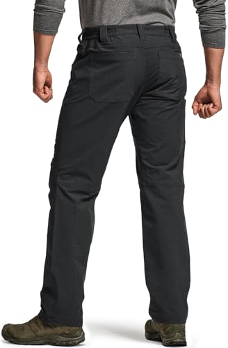 [CQR] 防寒 保温 撥水 パンツ メンズ [撥水・防風・裏起毛] ストレッチ アウトドア 登山 キャンプ 作業着 トレッキングパンツ 冬用 暖パン 裏フリース ロングパンツ HLP831-BLK_30W/30L 最後 画像