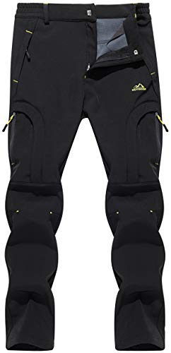 [TACVASEN] トレッキングパンツ メンズ カーゴパンツ 防寒 秋冬用 あったか 保温ズボン 通気 チノパン 裏フリース 釣りウェア スウェット ブラック M 画像1