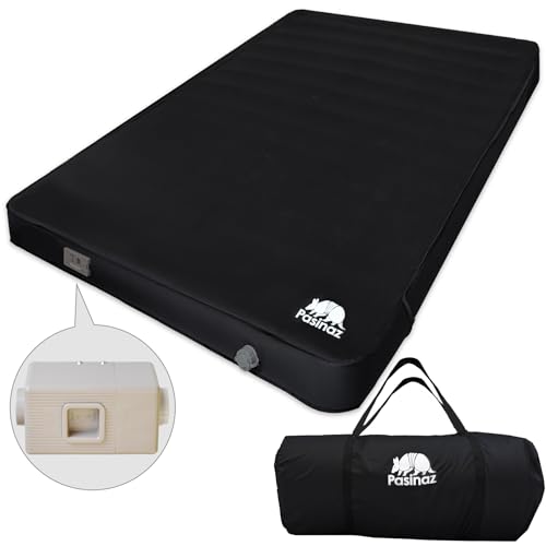 Pasinaz（パシナーズ） 電動ポンプ内蔵 厚手10cm 充電式 Type-C キャンプ エアーマット 幅 130cm 75cm インフレーターマット 自動膨張 キャンパー 車中泊 特大バルブ搭載 災害時 キャンプ用品 車中泊マット 寝袋 収納簡単 収納バック付 (ダブル本体（幅130cm）＋電動ポンプ) 画像1
