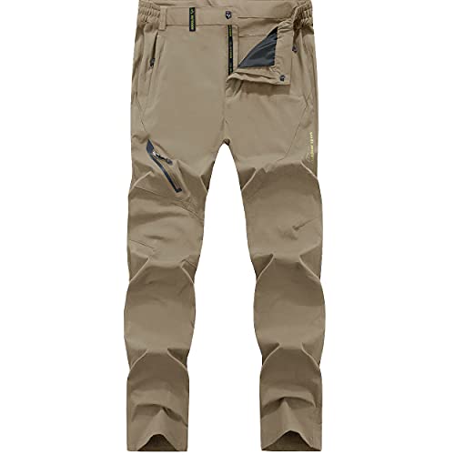[TACVASEN] カジュアルパンツ メンズ 登山 アウトドア 速乾性 トレッキングパンツ 多機能 パンツ トレーニング 伸縮性 春秋用 カーキ L 中間 画像