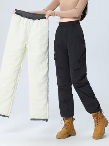 [Anyanmoutn] 登山パンツ レディース 防寒 トレッキングパンツ 作業着 ズボンパンツ 裏起毛 アウトドアパンツ 厚手 撥水 防風 ハイキングパンツ 登山服 冬 最後 画像