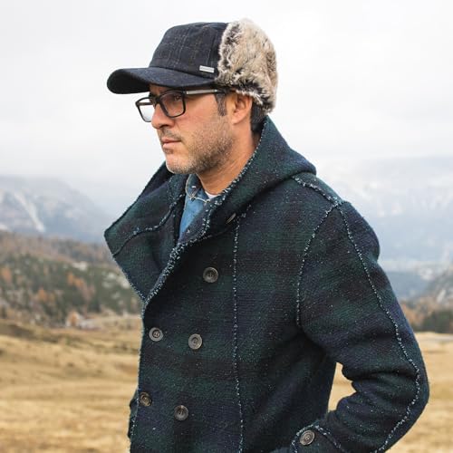 [TOP-EX] キャップ 帽子 耳あて付きキャップ ワークキャップ 防寒帽子 イヤーマフキャップ 作業帽子 ミリタリーキャップ 秋 冬 暖かい メンズ レディース スキー 登山 自転車 大きいサイズ (ネイビー 62CM-63CM) 最後 画像