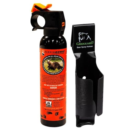 【Amazon.co.jp限定】 EPA認証済み 大型 9.2オンス UDAP 全熊種対応 熊撃退スプレー ベアースプレー ホルスター付き 正規輸入品 （アメリカ森林警備隊採用品）熊よけスプレー ツキノワグマ ヒグマ 野生動物 1枚目 画像