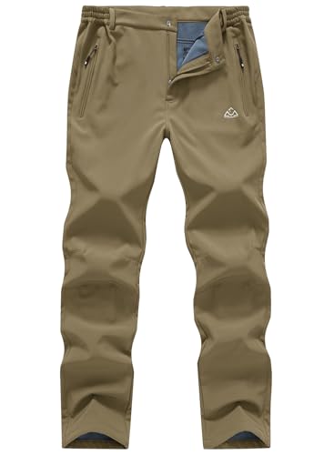 [YSENTO] 登山パンツ メンズ アウトドアパンツ 防寒 防風 耐摩耗 裏起毛 トレッキングパンツ 釣り 作業服 ズボン 秋冬 62-カーキ L 画像1