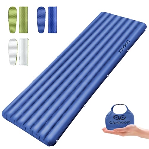 CAMDOOR インフレーターマット高R値6.8 エアーマット 厚手10cm 超軽量キャンプ マット【1年間の保証・SGS認証・より広い】-25°C使用可能 コンパクト キャンプ 登山 車中泊 連結可能 耐水加工 防水 防災 安全無臭 補修テープ付 画像1