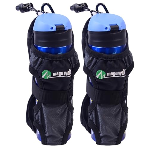 2個入 水筒ケース ボトルポーチ ペットボトルホルダーカバー 折り畳み 収納 携帯用 軽量 旅行 登山 キャンプ 男女兼用 アウトドア ケトル ドリンクホルダー (シルバー) 1枚目 画像