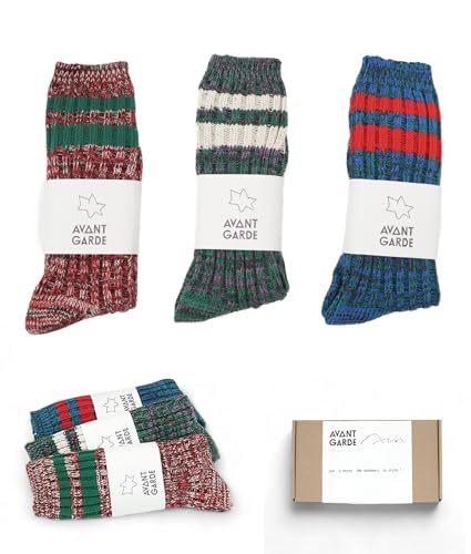 [AVANT GARDE] 靴下 登山 厚手 通気性 高機能 フィット感 伝統製法 締め付けない 蒸れない ハイキング 山登り キャンプ アウトドア 保温 吸汗速乾 クッション 秋冬 レディース メンズ (JP, 22-28cm, 自然に馴染む色, ブルー)【足元、深呼吸】 最後 画像