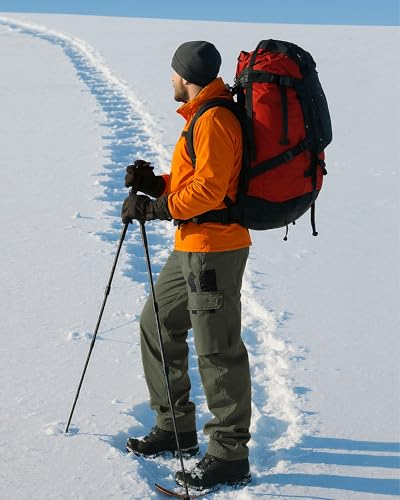 [YKS JOOB] メンズ アウトドア ロングパンツ 裏起毛 防寒防風 通気 撥水 カーゴパンツ 耐摩耗 カジュアル タクティカルパンツ 作業パンツ トレッキングパンツ 登山 釣り 秋冬用 グリーン L 最後 画像