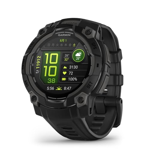 ガーミン(GARMIN) Instinct 3 45mmサイズ AMOLED Black Bezel with Black Band 010-02936-30 【ランニング・ゴルフ・登山・サイクリング等30種類以上対応】【Android/iOS対応】【Suica機能搭載】【ビジネスシーンもOK】【日本正規品】 画像1