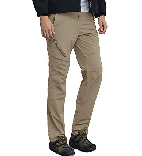 [TACVASEN] カジュアルパンツ メンズ 登山 アウトドア 速乾性 トレッキングパンツ 多機能 パンツ トレーニング 伸縮性 春秋用 カーキ L 最後 画像