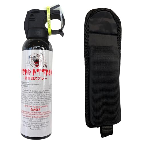ラングスジャパン(RANGS) ベアアタック 熊撃退スプレー EPA認証 SDS(安全データシート)取得済 全国複数の国公立機関 地方自治体 USA森林警備隊正式採用 米国製 噴射距離・時間7~8m・5~7秒 FRONTIERSMAN Bear Attack SABRE セイバー フロンティアーズマン 熊よけ 1枚目 画像