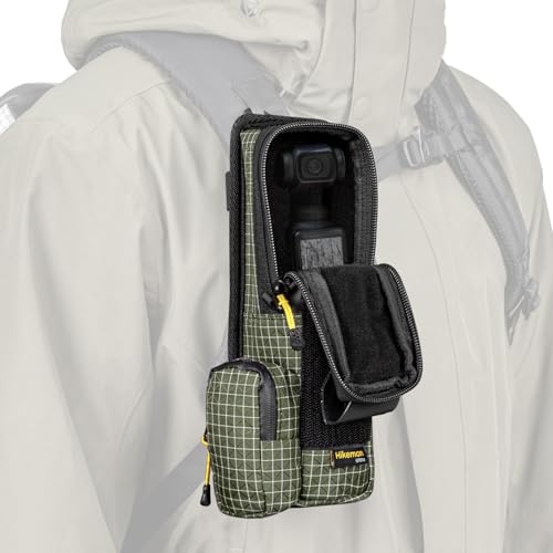 Osmo Pocket 3 用 バックパックマウント 収納ケース リュックにつける 登山 ショルダーマウント リュックに取り付け ショルダーポーチ 登山 保護ケース 高撥水加工 軽量 登山 旅行 外出 (アーミーグリーン) 1枚目 画像