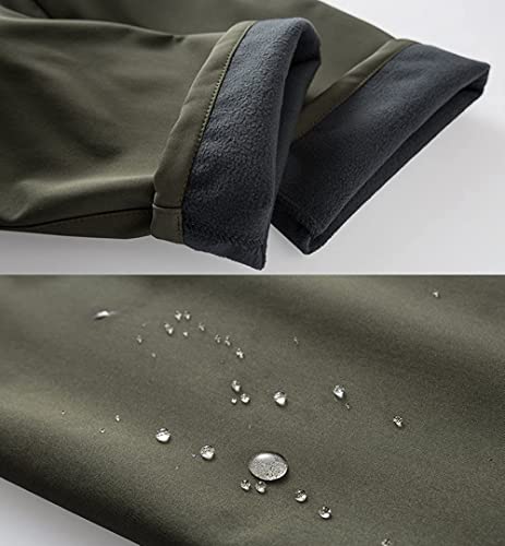 [foveitaa] 登山パンツ メンズ アウトドアパンツ トレッキングパンツ 秋冬用 厚手 防風防寒 裏起毛 アウトドアウェア 速乾 トレッキング ズボン フィッシングパンツ ストレッチ 撥水加工army green-M 中間 画像