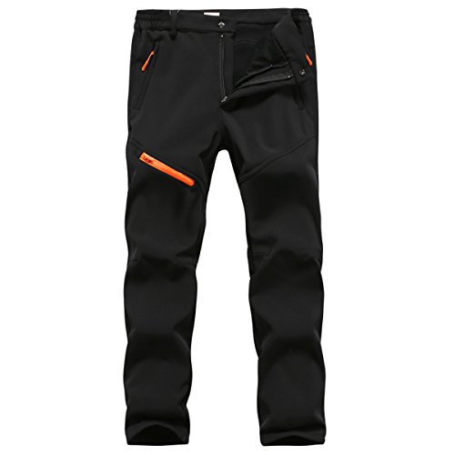 [Libetter] 登山パンツ トレッキングパンツ アウトドアパンツ 秋 冬 厚手 裏フリース 撥水 防風 防寒 ハイキング (S, ブラック) 画像1
