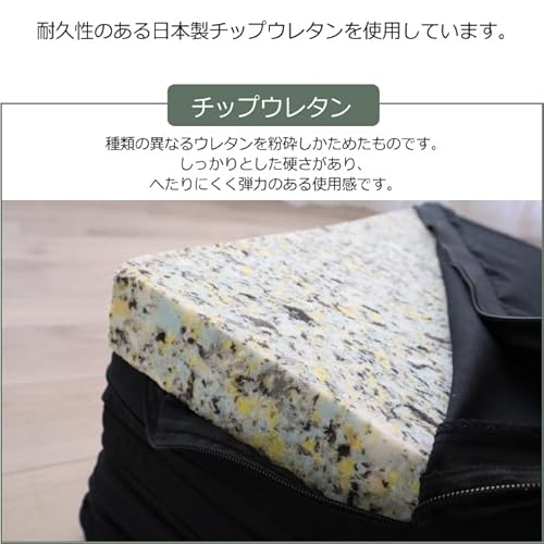 日本製 軽自動車に最適 車中泊 マット 幅 50cm 厚さ 4cm 178cm 超硬質 高弾力 高密度 高反発 チップウレタン 5S-569BK-chip 中間 画像