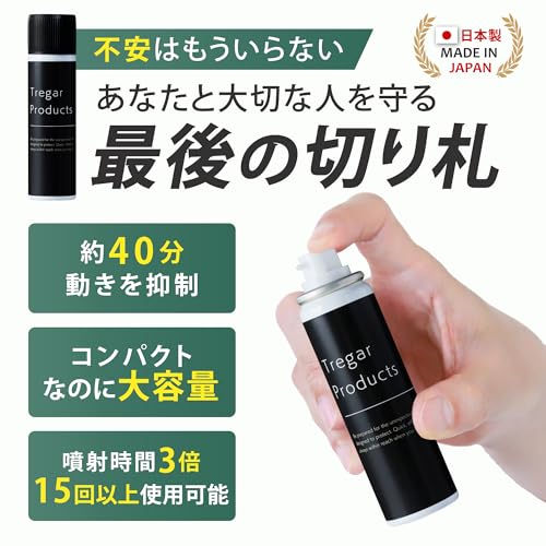【Tregar Products】催涙スプレー 護身用 防犯スプレー コンパクトサイズで大容量 防犯用品 護身用グッズ 防犯グッズ 中型 女性 男性兼用 トレガープロダクツ (単品) 最後 画像