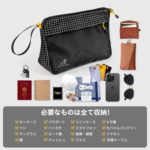 サコッシュ バッグ 防水 登山 軽量 小物入れ ショルダーバッグ ナイロン サコッシュポーチ 多機能 自立 斜めがけ アウトドア トラベル ハイキング 旅行 (ブラック) 最後 画像