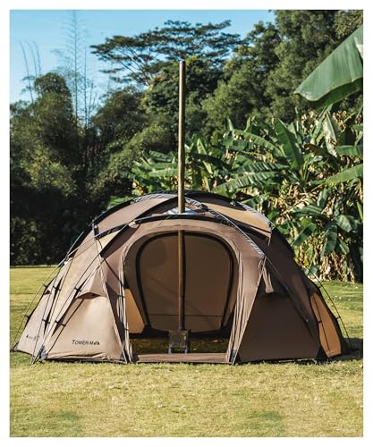 OneTigris TOWER-M ドームシェルター ドーム型テント 自立式 2-4人用 煙突穴 ポール付き UPF50+ 日よけ 防水 通気性 ナイロン PUコーティング キャンプ アウトドア ソロ ファミリー ツーリング 画像1