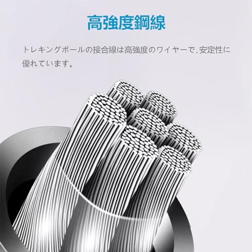 MOTORI 登山杖【折りたたみ34cm】【100-115cm】トレッキングポール 航空品質 A7075アルミ製 手杖 登山 ストック ハイキングポール 日本語説明動画 2本セット グレー 中間 画像