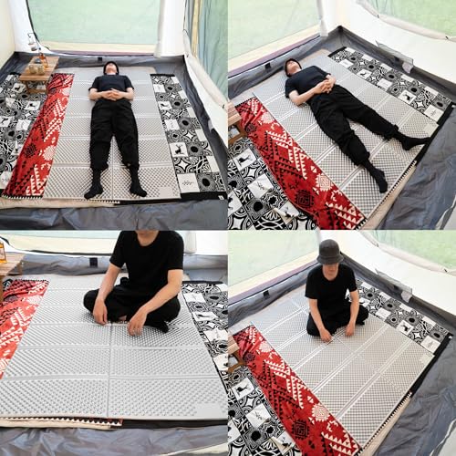 キャプテンスタッグ(CAPTAIN STAG) キャンプマット IXPE フォームマット ダブル 116×183cm アルミ加工 収納バッグ付き ブラック×シルバー UB-3086 中間 画像