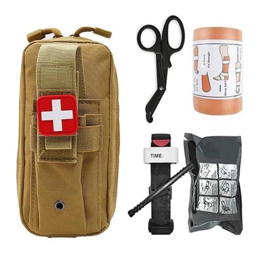 応急処置キット、屋外緊急キャンプ用品、止血帯と収納バッグ付きのポータブル医療キット(さまざまな色が利用可能) (绿) 中間 画像