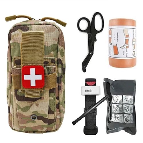 応急処置キット、屋外緊急キャンプ用品、止血帯と収納バッグ付きのポータブル医療キット(さまざまな色が利用可能) (绿) 最後 画像