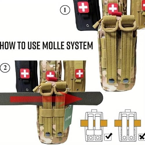 応急処置キット、屋外緊急キャンプ用品、止血帯と収納バッグ付きのポータブル医療キット(さまざまな色が利用可能) (ブラック) 中間 画像